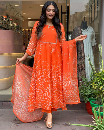 Embroidered Straight Kurti Set