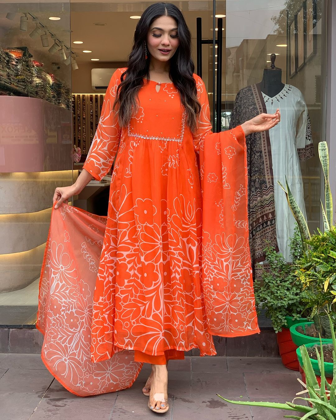 Embroidered Straight Kurti Set
